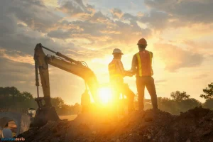 Des ingénieurs travaillent sur la construction de routes