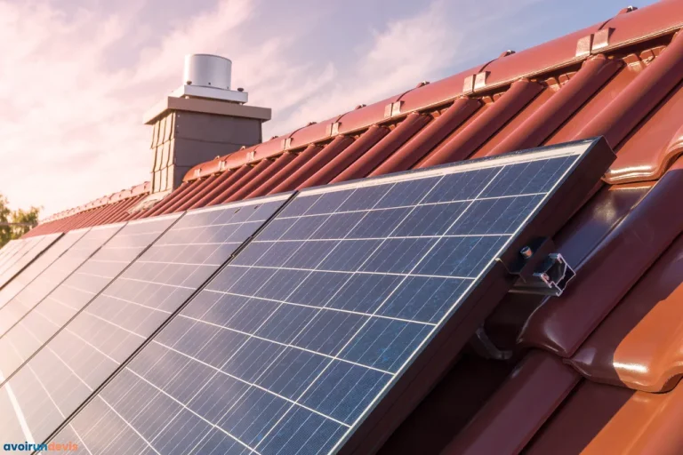 Des panneaux solaires / photovoltaïques sur un toit