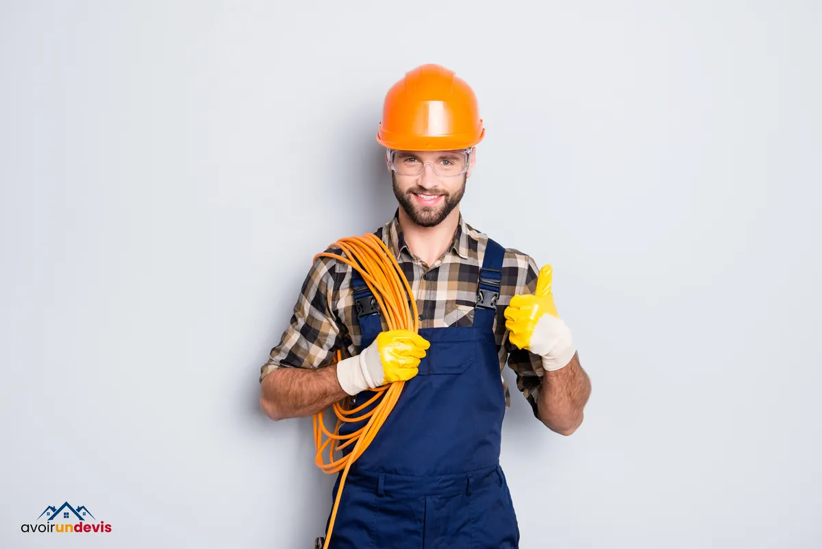 Un électricien pose pour la photo.